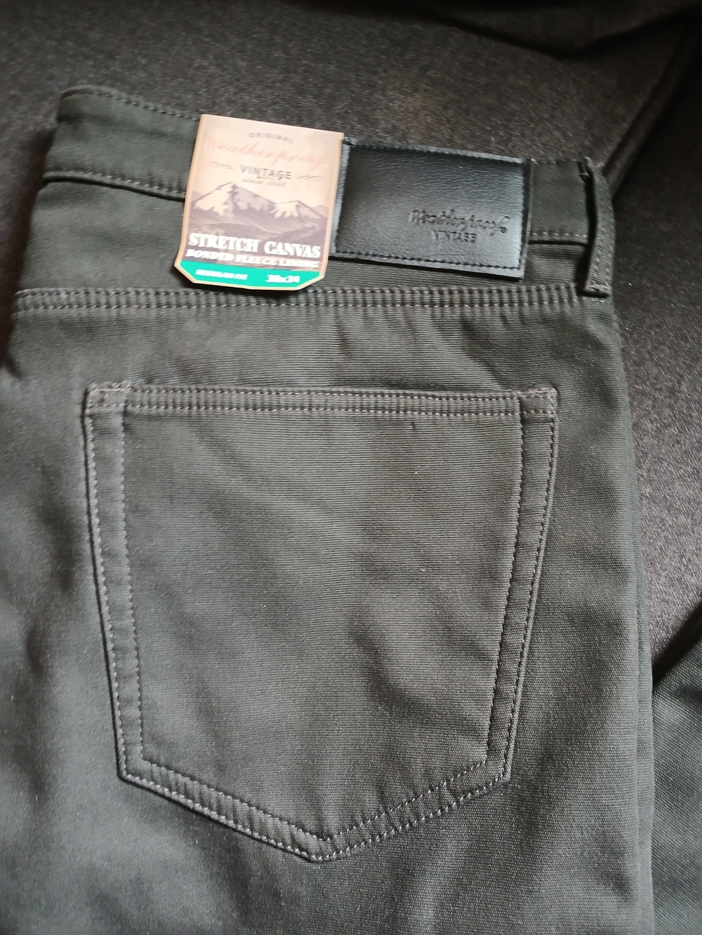 Stretch Canvas Men's Jeans - Black